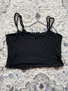 Black Ribbed Garage Cami Tank Top